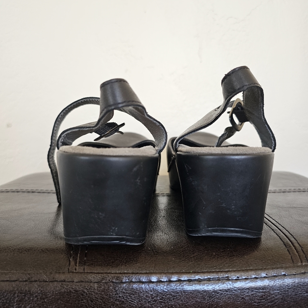 Dansko Black Leather Workwear Boho Slingback Mules Clogs sz EU 42 US 11.5 - Picture 5 of 10